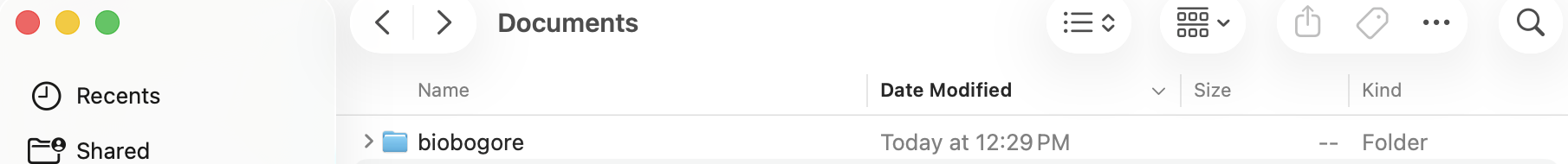 Creating project folder