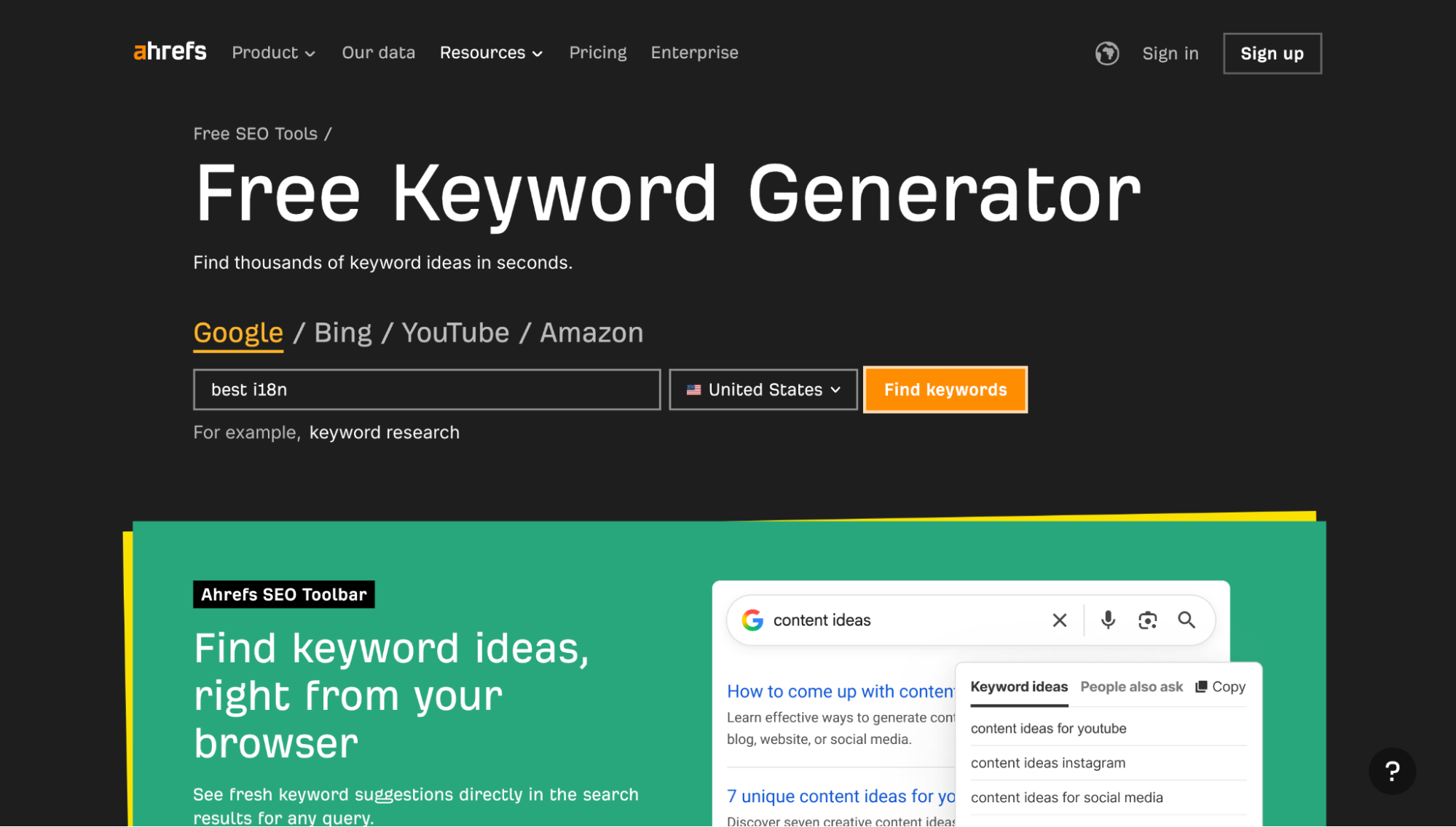 Ahrefs keyword generator